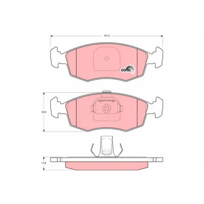Billede af TRW COTEC GDB1383 Bremseklodser Ikke forberedt til slidindikator FIAT: Punto II Hatchback