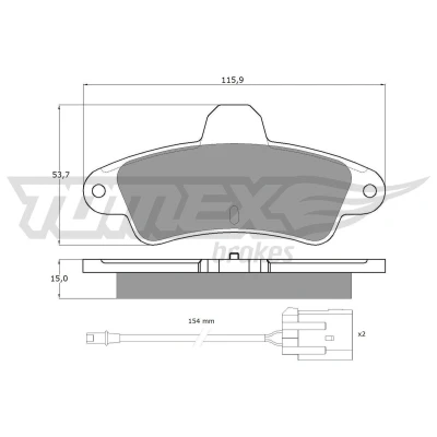 Billede af TOMEX brakes TX 11 201 Bremseklodser bagaksel Inkl. slidadvarselskontakt med tilbehør FORD: MONDEO 1 Kombi, 2, 2 Kombi