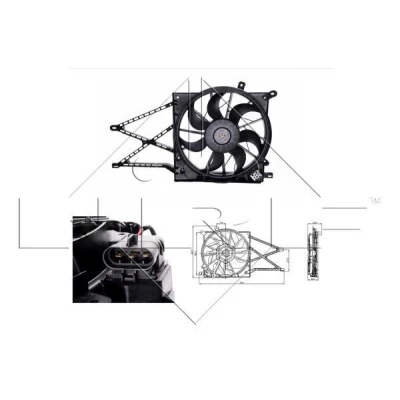 Billede af NRF 47015 Køleventilator 390 12 280 med kølerventilatorramme (karm)