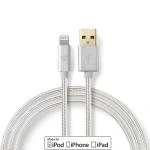 Billede af USB kabel 2.0 Apple Lightning 8 pin A han 480 Mbps 12 W Guldplateret 1.00 m Runde Flettet / Nylon Aluminium Cover Window Box
