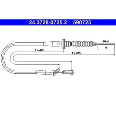 Billede af ATE 24.3728 0725.2 Koblingskabel OPEL: Agila A