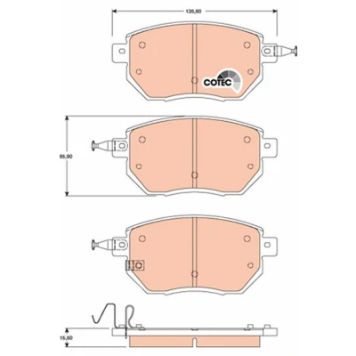 Billede af TRW COTEC GDB3416 Bremseklodser med akustisk advarsel for slid INFINITI: FX SUV