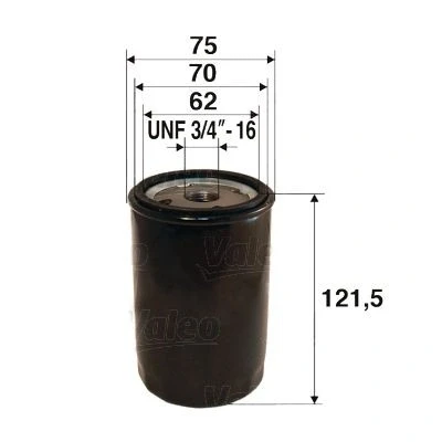 Billede af VALEO 586052 Oliefilter UNF 3/4&quot; 16 Påskruet filter JEEP: Grand Cherokee 2, I, III, CHRYSLER: VOYAGER 4