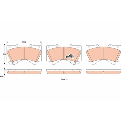 Billede af TRW GDB3524 Bremseklodser COTEC med akustisk advarsel for slid TOYOTA: Land Cruiser 200