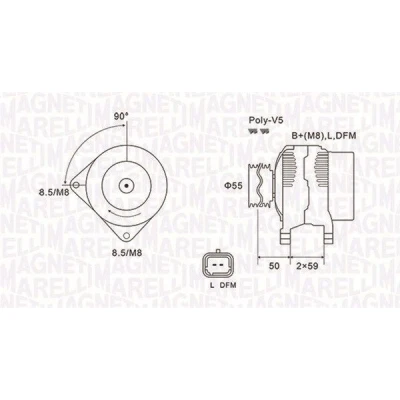 Billede af MAGNETI MARELLI 063731823010 Generator 14V 150A RENAULT: GRAND SCENIC 3, 2, CLIO 2