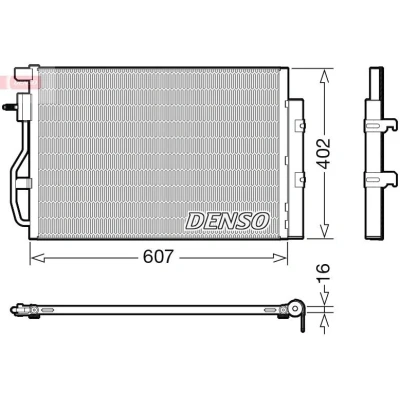 Billede af DENSO DCN15008 Kondensator med tørrer R 134a CHEVROLET: Aveo Hatchback