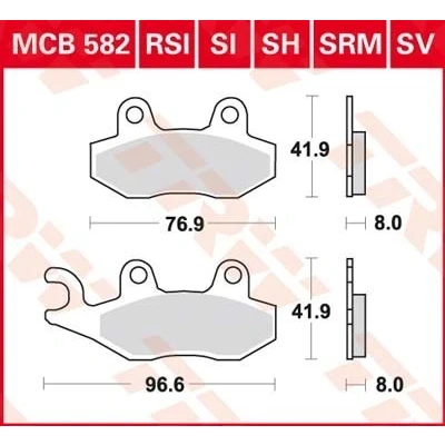 Billede af TRW Sinter Maxi Scooter MCB582SRM Bremseklodser