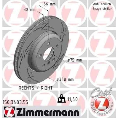 Billede af ZIMMERMANN BLACK Z 150.3483.55 Bremseskiver 348 30 6/5 5 120 indvendigt ventileret, opslidset coatet højkarboniseret BMW: Touring, Sedan