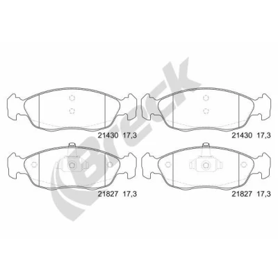 Billede af BRECK 21827 00 702 Bremseklodser Ikke forberedt til slidindikator CITROËN: Saxo Hatchback, Xsara Coupe, PEUGEOT: 106 II Hatchback