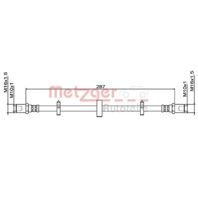 Billede af METZGER 4111492 Bremseslange 287 IVECO: DAILY 3