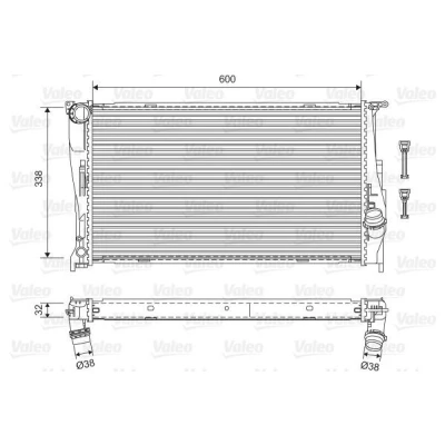 Billede af VALEO 701601 Radiator Aluminium 338 600 32 uden kølemiddelregulering Loddet køleripper BMW: 3 Touring, Sedan, Coupe