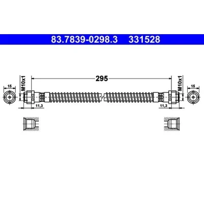 Billede af ATE 83.7839 0298.3 Bremseslange 295