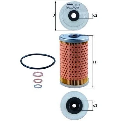 Billede af MAHLE ORIGINAL OX 34D Oliefilter Filterindsats MERCEDES BENZ: 190, W123 Sedan, G klasse SUV