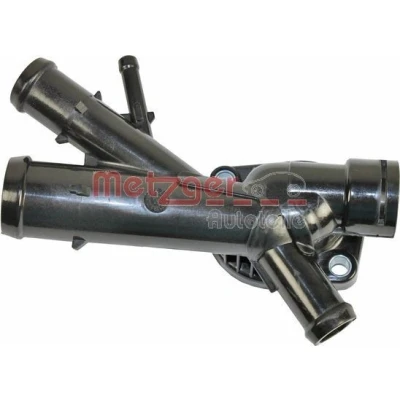 Billede af METZGER 4010126 Kølemiddelflange Cylinderhoved, gearkasse monteret med pakning uden sensor VOLKSWAGEN: Touran I, Sharan II, Golf Plus / Crossgolf
