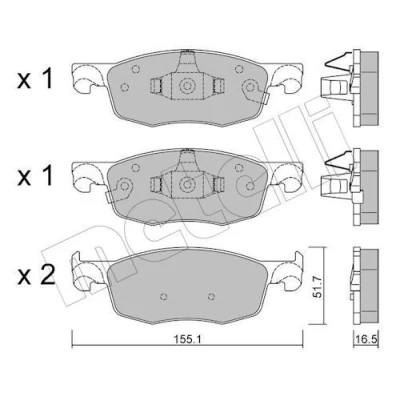 Billede af METELLI 22 1282 0 Bremseklodser med akustisk advarsel for slid TOYOTA: AYGO X