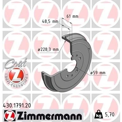 Billede af ZIMMERMANN COAT Z 430.1791.20 Bremsetromler 269