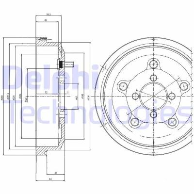 Billede af DELPHI BF514 Bremsetromler 258mm
