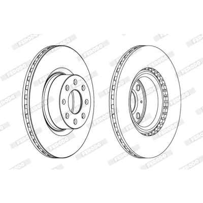 Billede af FERODO PREMIER DDF1298C Bremseskiver 284 22 4 ventileret coatet med skruer OPEL: Corsa D Hatchback, E Adam