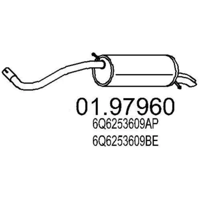 Billede af MTS 01.97960 Lydpotte 1180 SKODA: Fabia 2, I Hatchback, VOLKSWAGEN: Polo IV Hatchback