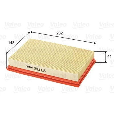 Billede af VALEO 585138 Luftfilter 40 232 149 Filterindsats SUZUKI: SWIFT 3, 4