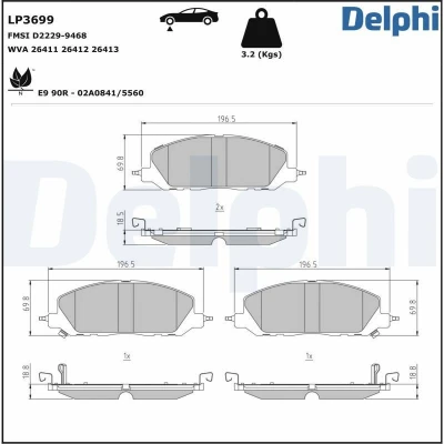 Billede af Bremseklodser DELPHI LP3699
