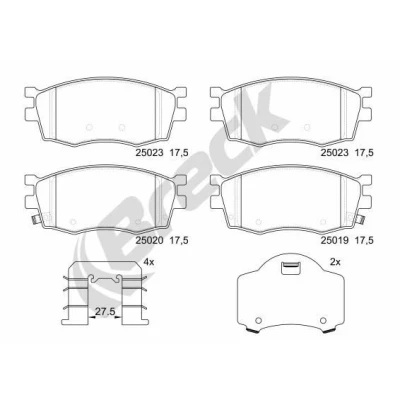 Billede af BRECK 25019 00 702 Bremseklodser med akustisk advarsel for slid tilbehør HYUNDAI: i20 I Hatchback