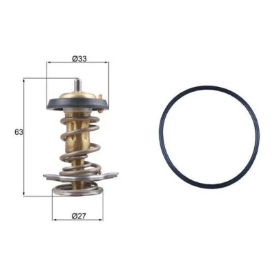 Billede af MAHLE ORIGINAL TX 264 82D Termostat 82 33 med pakning IVECO: Daily 6 , FIAT: Ducato II Bus