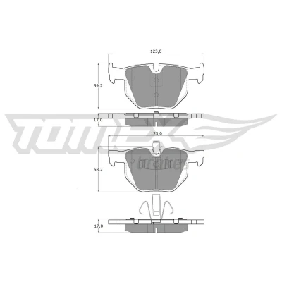 Billede af TOMEX brakes TX 15 14 Bremseklodser bagaksel Forberedt til slidindikator BMW: 3 Touring, Sedan, X1