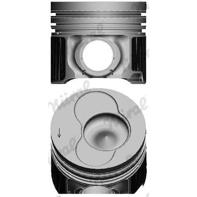 Billede af NÜRAL 87 421007 10 Motor Stempel 81,5 for cylinder 1, 2 med bøsning til bolthul, kølekanal, stempelringholder