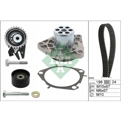 Billede af INA 530 0626 30 vandpumpe + Tandremssæt med ALFA ROMEO: 147, 156 Sportwagon, Sedan, FIAT: Stilo Hatchback