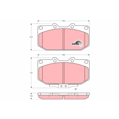 Billede af TRW COTEC GDB1006 Bremseklodser med akustisk advarsel for slid NISSAN: 300ZX Coupe