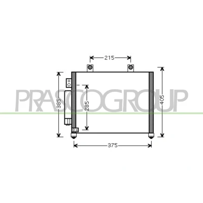 Billede af PRASCO OP304C001 Kondensator med tørrer 15mm 10mm Aluminium 375mm