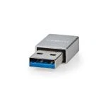 Billede af USB adapter 3.2 Gen 1 A han Type C Hun Nikkelplateret Lige Metal Sort Box
