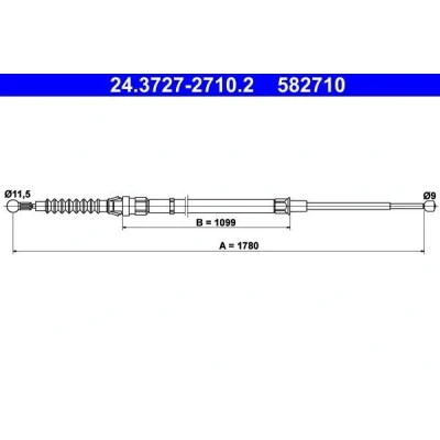 Billede af ATE 24.3727 2710.2 Håndbremsekabel 1780