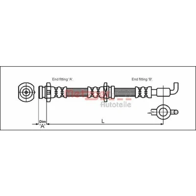 Billede af METZGER 4114757 Bremseslange 425