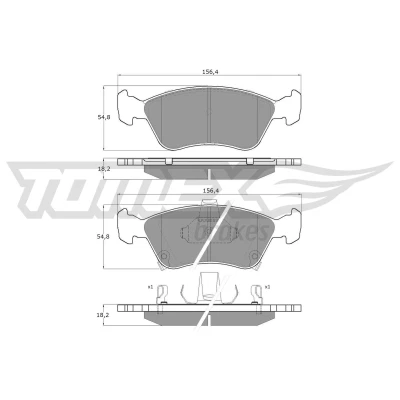 Billede af TOMEX brakes TX 12 24 Bremseklodser foraksel med akustisk advarsel for slid TOYOTA: Avensis I Stationcar, Liftback, Sedan