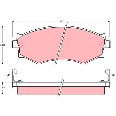 Billede af TRW GDB1008 Bremseklodser med akustisk advarsel for slid NISSAN: 200SX, Almera II Hatchback, 2 Limousine