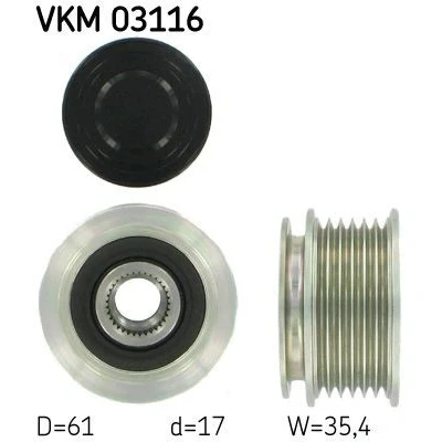 Billede af SKF VKM 03116 Friløbskobling 35,4 VOLKSWAGEN: Passat B6 Variant, GOLF 6, B7 Sedan, AUDI: A4 A3 Hatchback, Sedan