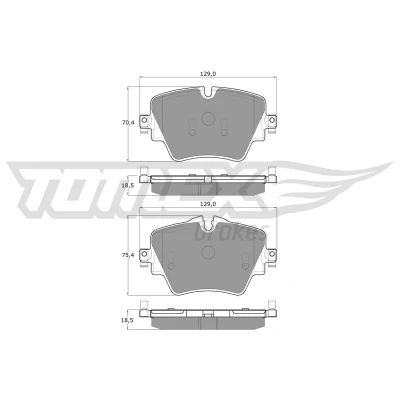 Billede af TOMEX brakes TX 18 43 Bremseklodser foraksel Forberedt til slidindikator BMW: 5 Sedan, Touring, X1, MINI: Clubman