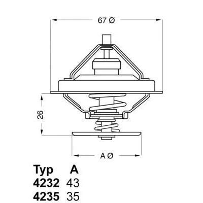 Billede af WAHLER 4235.80D Termostat 80 med pakning BMW: 3 Sedan, 5 Coupe