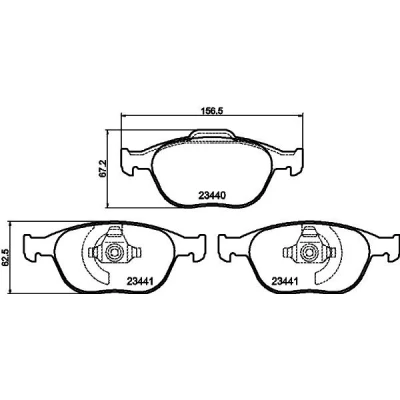 Billede af HELLA 8DB 355 009 561 Bremseklodser Ikke forberedt til slidindikator FORD: Focus Mk1 Hatchback, Transit Connect Van, Stationcar