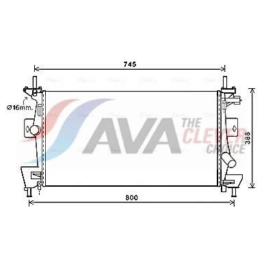 Billede af AVA COOLING SYSTEMS FD2475 Radiator Aluminium 670mm 348mm 16mm uden ekspansionsbeholder Loddet køleripper FORD: FOCUS 3