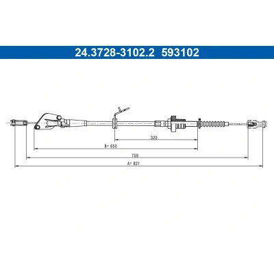 Billede af ATE 24.3728 3102.2 Koblingskabel HYUNDAI: i10 I