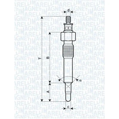Billede af MAGNETI MARELLI 062583202304 Gløderør 11V 10A M10X1,25