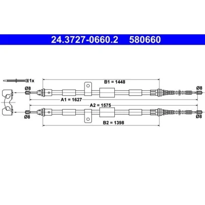 Billede af Kabel, parkeringsbremse ATE 24.3727 0660.2