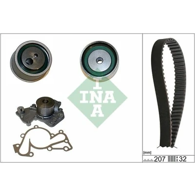 Billede af INA 530 0430 30 vandpumpe + Tandremssæt med HYUNDAI: Santa Fe I, SONATA 4, KIA: Sportage II