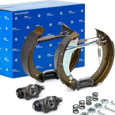 Billede af DELPHI KP850 Bremsesæt, trommelbremser med hjulbremsecylinder, tilbehør VOLKSWAGEN: up! Hatchback, Polo V Golf 3 Cabrio, SEAT: Mii