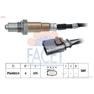 Billede af FACET 10.8535 Lambdasonde opvarmet, pladesonde, Gevind, forsmurt VOLKSWAGEN: CADDY 4 Kasten