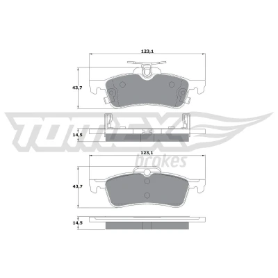 Billede af TOMEX brakes TX 15 79 Bremseklodser bagaksel med akustisk advarsel for slid TOYOTA: Yaris III Hatchback, II Van