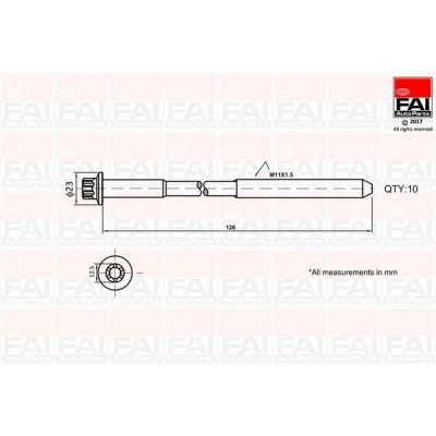 Billede af FAI AutoParts B1139 Strækbolte ydre torx 10 RENAULT: MEGANE 3 Grandtour, Clio III TWINGO 2, NISSAN: Qashqai Note I, NV200 / Evalia Bus